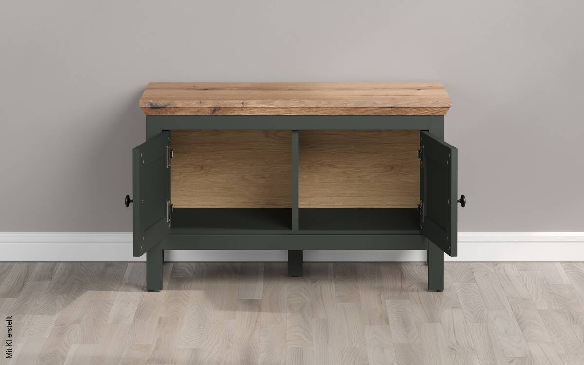 Sitzbank Stanton tannengrün Eiche Evoke Coast Nachbildung B/H/T: ca. 77x48x39 cm