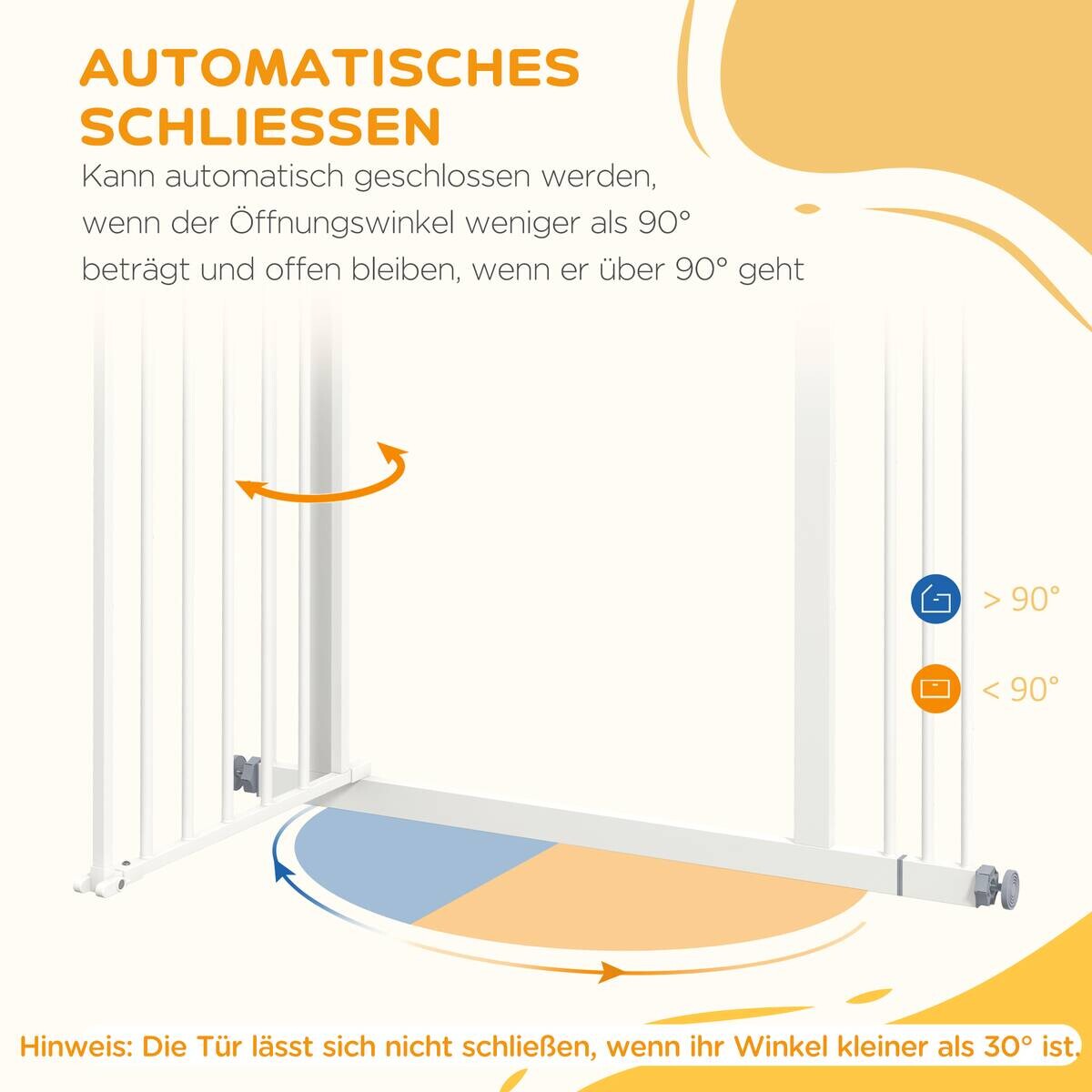 PawHut Türschutzgitter weiß Metall B/H/L: ca. 2x77x87 cm