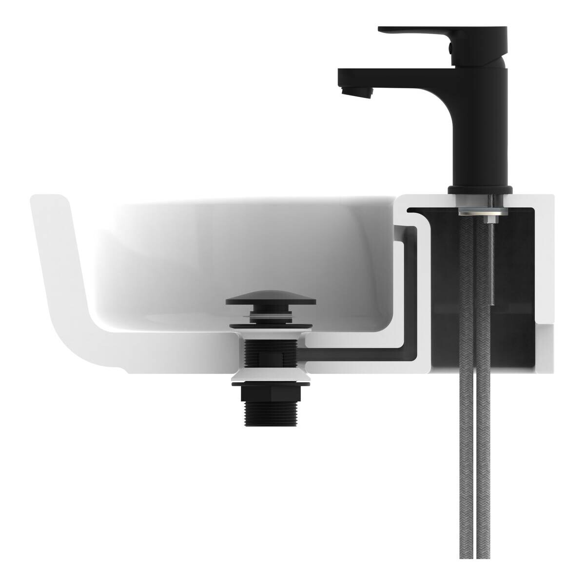 Waschtisch-Armatur Claudio mattschwarz