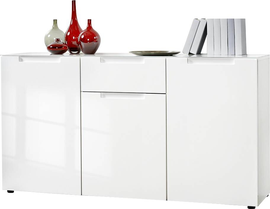 Kommode Mailand weiß Hochglanz B/H/T: ca. 146x79x40 cm | weiß | 146,00/79,00/40,00 cm