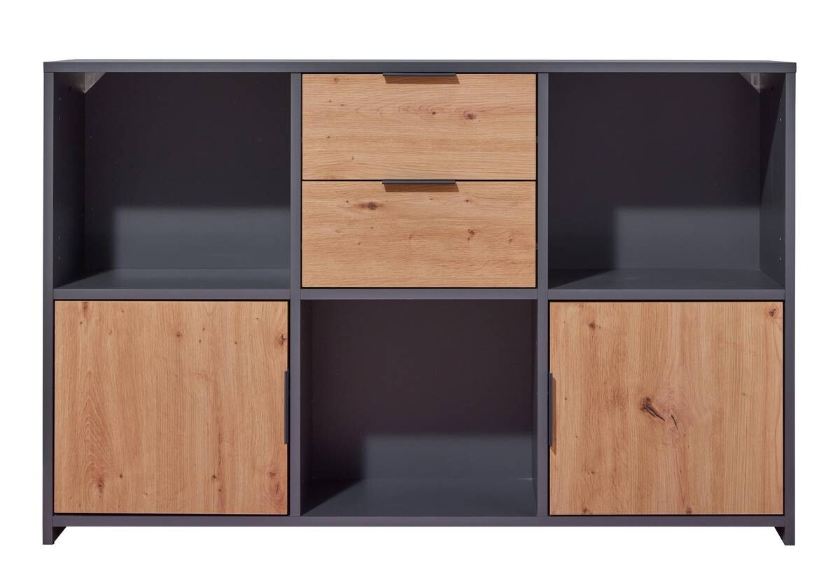 Regal Pepeto anthrazit Eiche Artisan Nachbildung B/H/T: ca. 120x77x30 cm