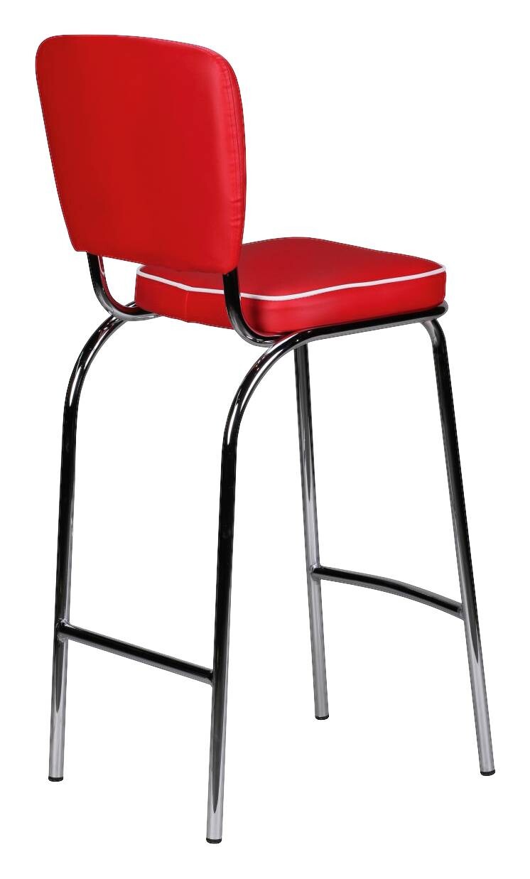 Barhocker rot weiß Kunstleder Stoff B/H/T: ca. 40x110x38 cm