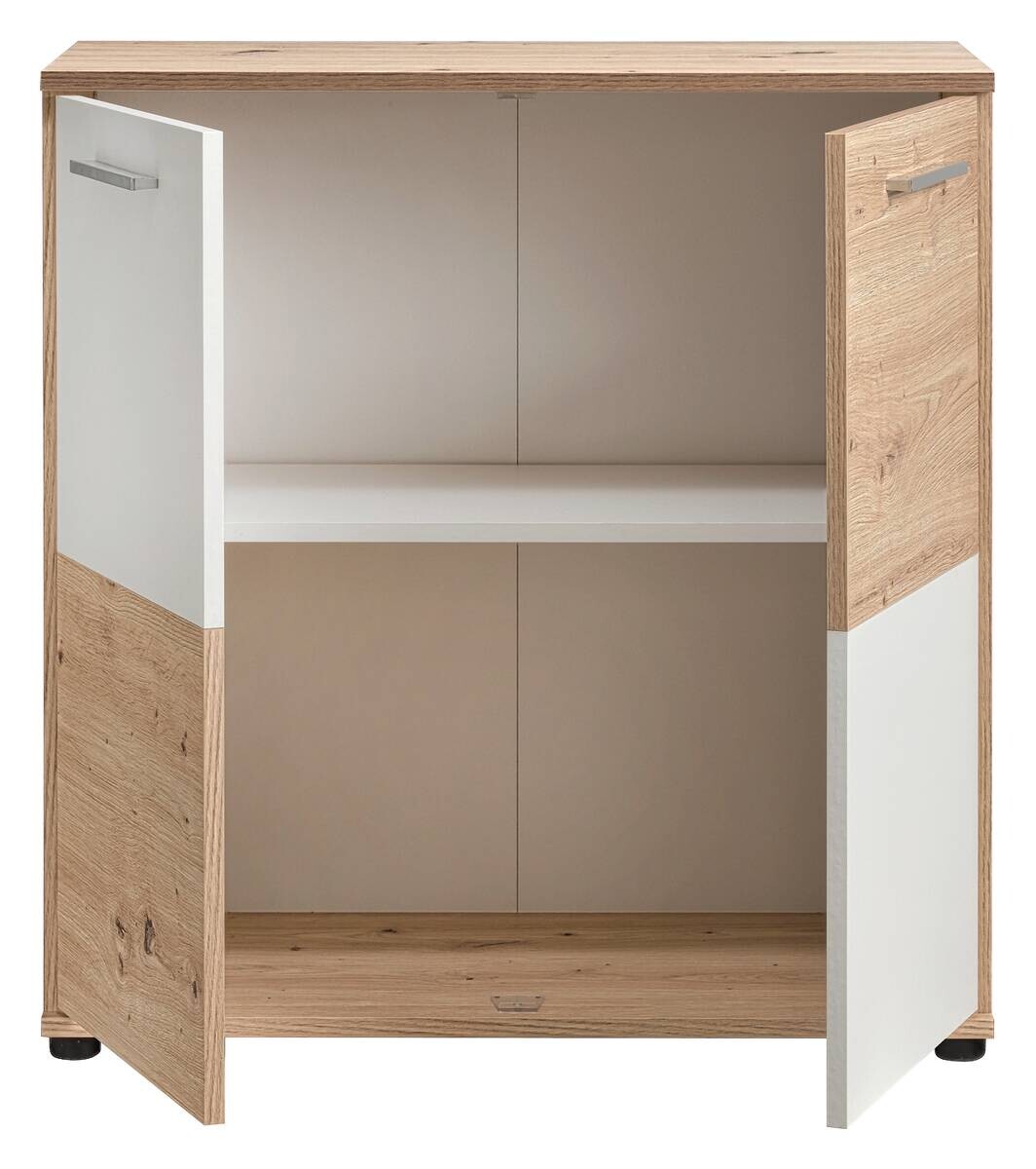 Kommode Zero Eiche Artisan Oak Nachbildung weiß B/H/T: ca. 72x72x34 cm