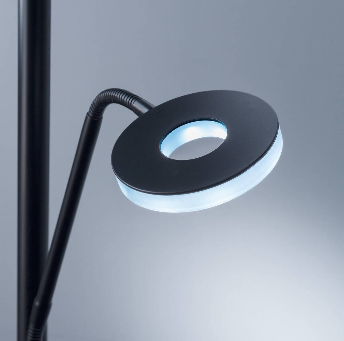 Fischer & Honsel Stehlampe 40318 Chrom schwarz Metall B/H/T: ca. 35x180x50 cm 1 Brennstellen