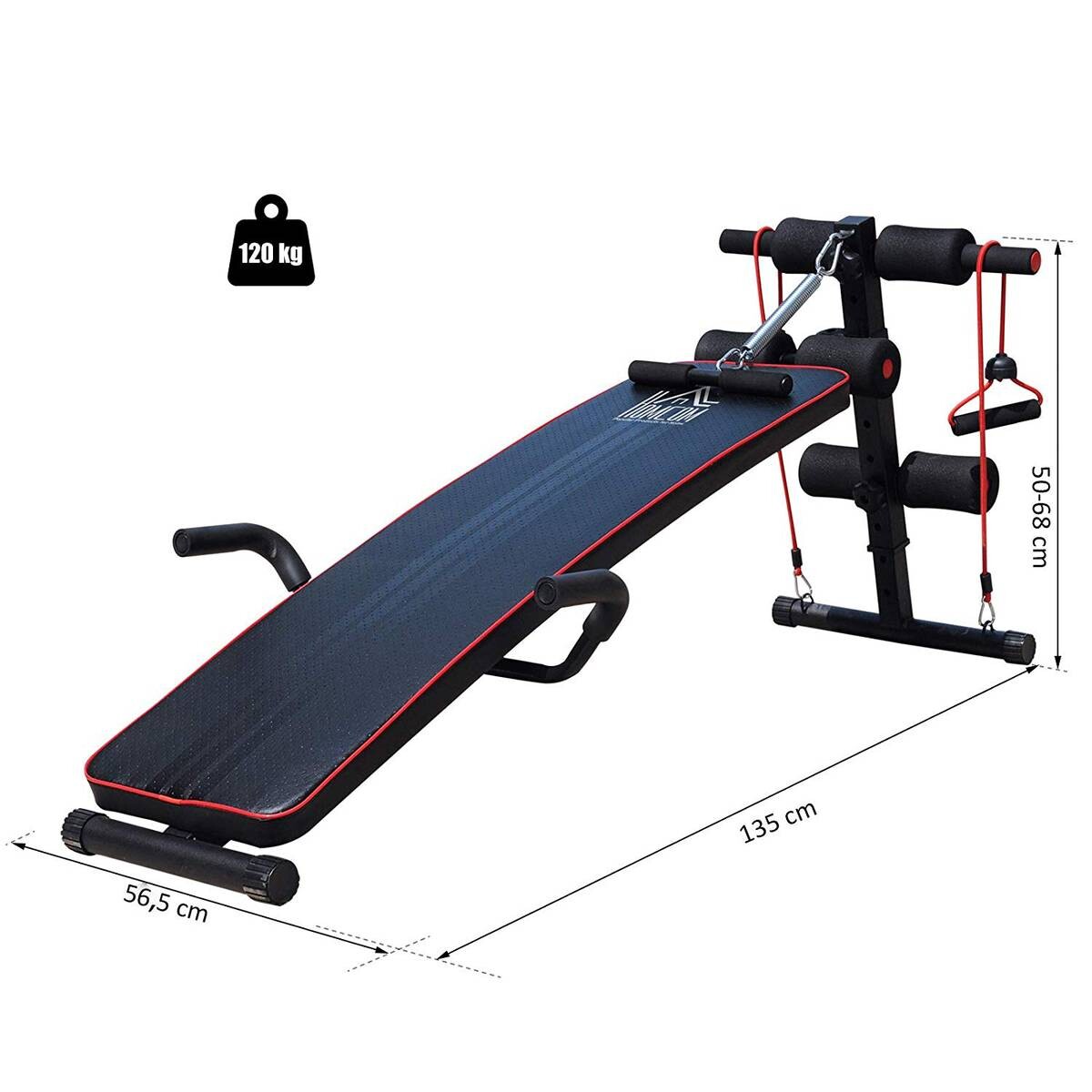 HOMCOM Sit-Up-Bank schwarz Stahl
