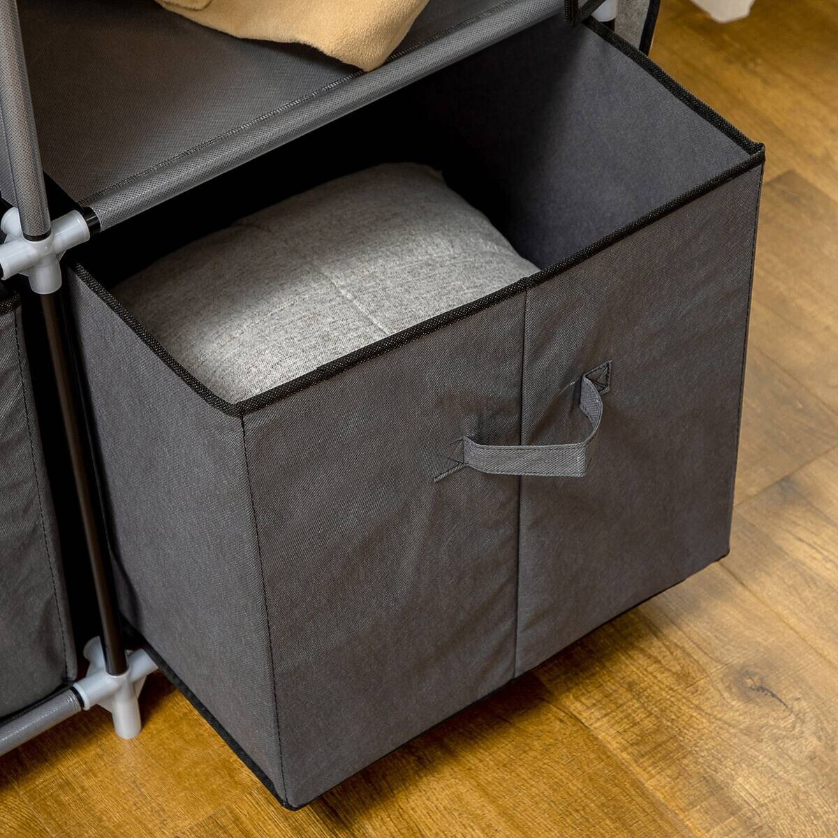 HOMCOM Kleiderschrank dunkelgrau Polypropylen B/H/L: ca. 43x125x162,5 cm