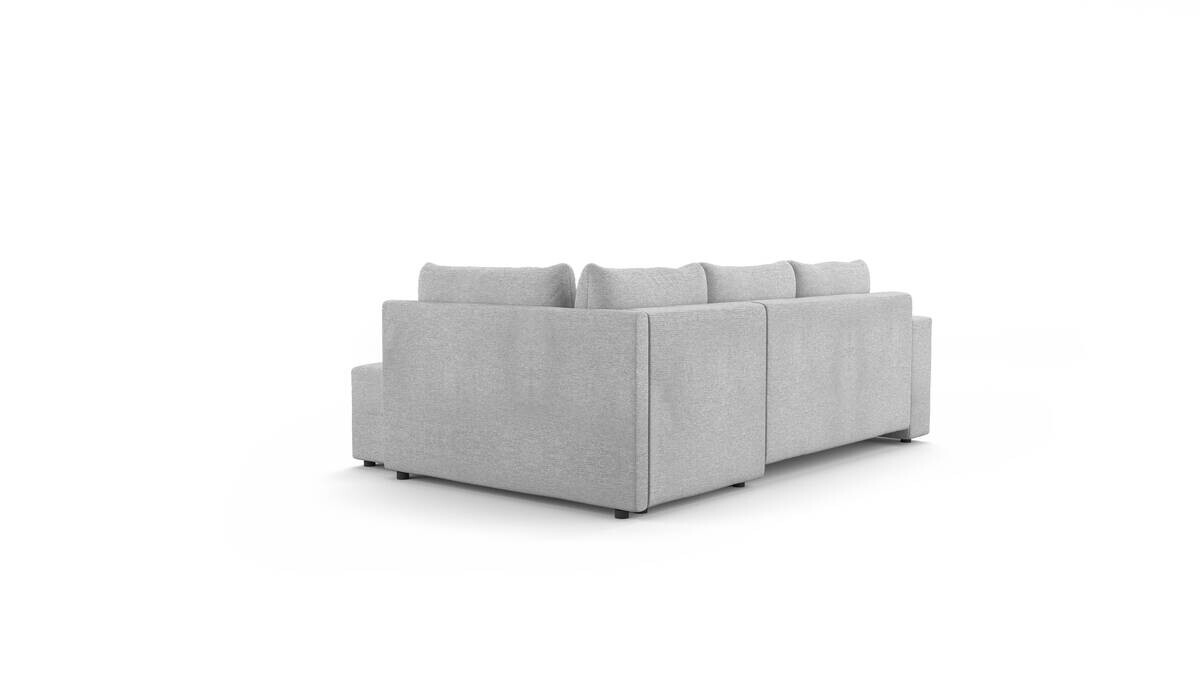 Ecksofa mit Bettfunktion und Bettkasten hellgrau Flachgewebe B/T: ca. 238x167 cm