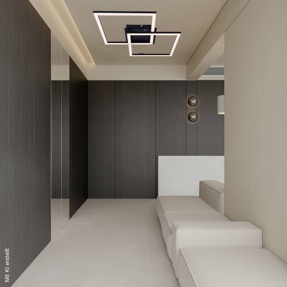 POCOline LED-Deckenleuchte Lotte schwarz Kunststoff B/H/L: ca. 40x6,5x40 cm
