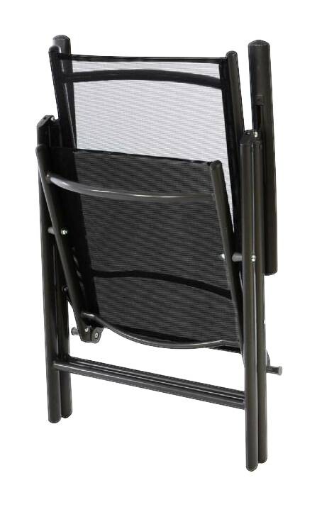 VCM Gartenstuhl anthrazit Aluminium B/H/T: ca. 56x108x44 cm