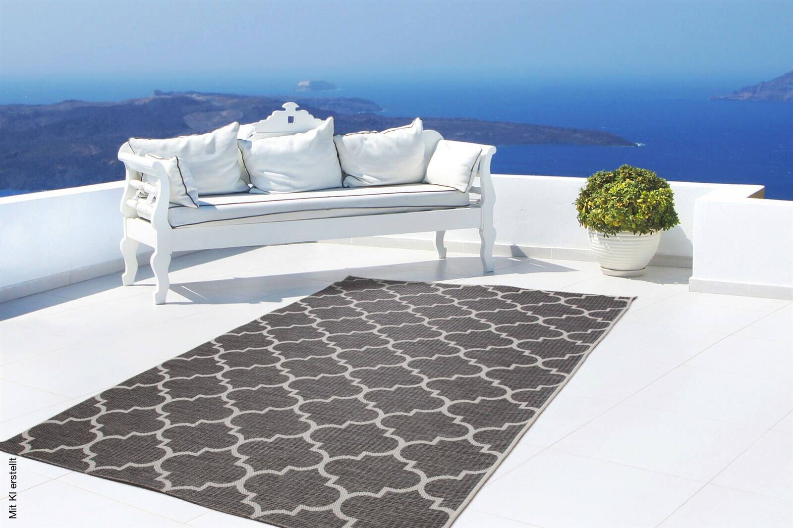 Kayoom Outdoorteppich Indonesia - Batu grau B/H/L: ca. 160x0,8x230 cm
