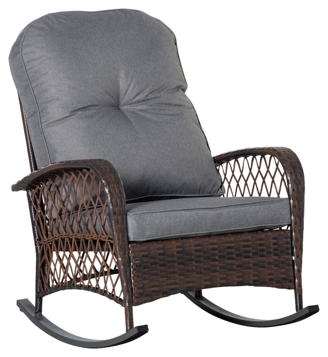 Outsunny Gartensessel braun Polypropylen B/H/L: ca. 98x75x91 cm