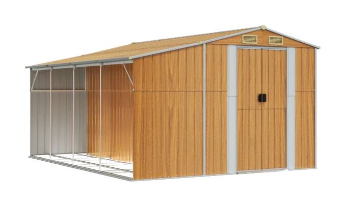 vidaXL Gartenhaus braun B/H/T: ca. 277x179x365,5 cm