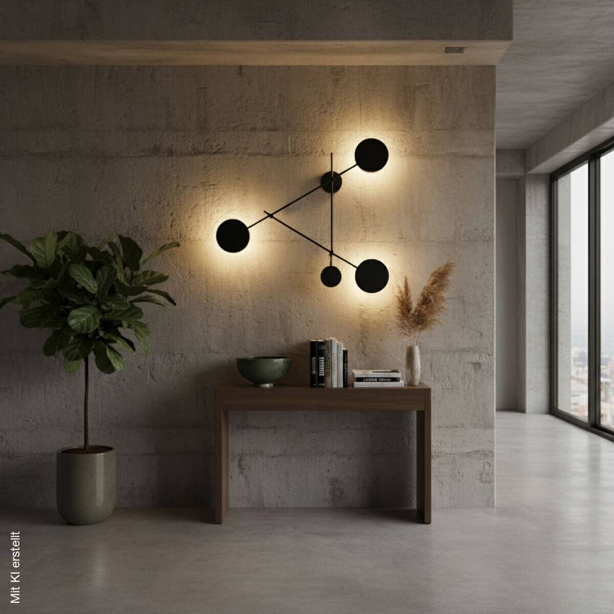 Opviq LED-Wandleuchte schwarz B/H/T: ca. 7x66x83 cm 4 Brennstellen