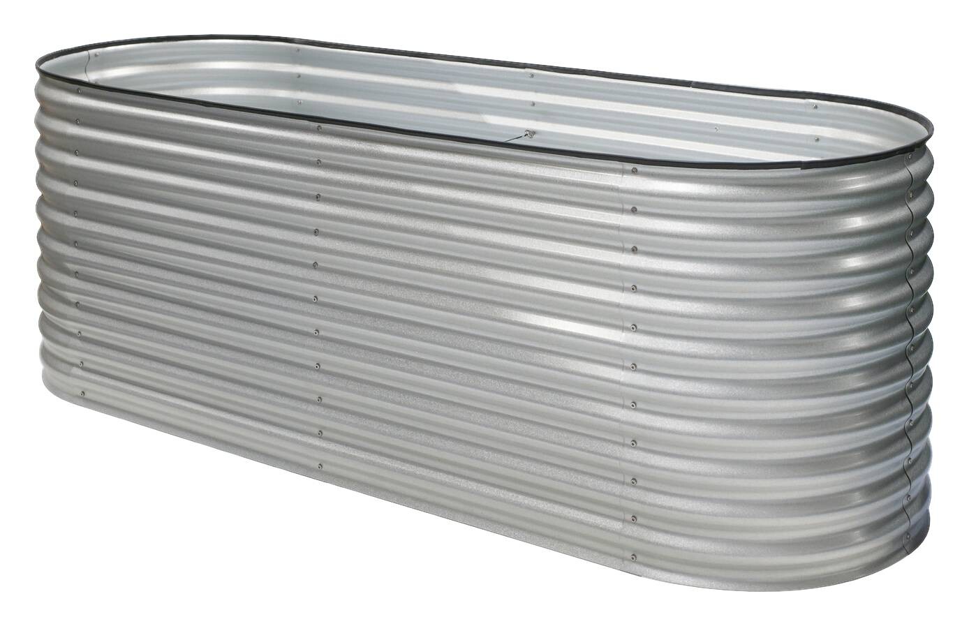 Westmann Hochbeet Oval silber Metall B/H/L: ca. 80x82x240 cm