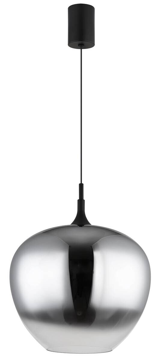 GLOBO Pendelleuchte MAXY schwarz Metall Glas H/D: ca. 150x4 cm E27 1 Brennstellen