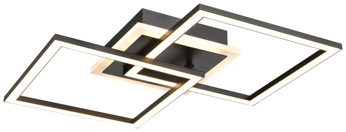 Nolo Deckenleuchte Rhombus schwarz Metall B/H/L: ca. 54x7,5x33 cm