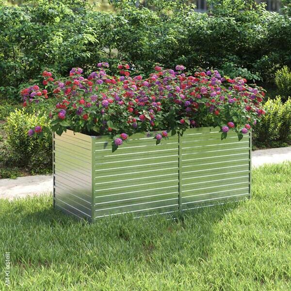 Garten-Hochbeet silber Stahl B/H/L: ca. 80x77x160 cm