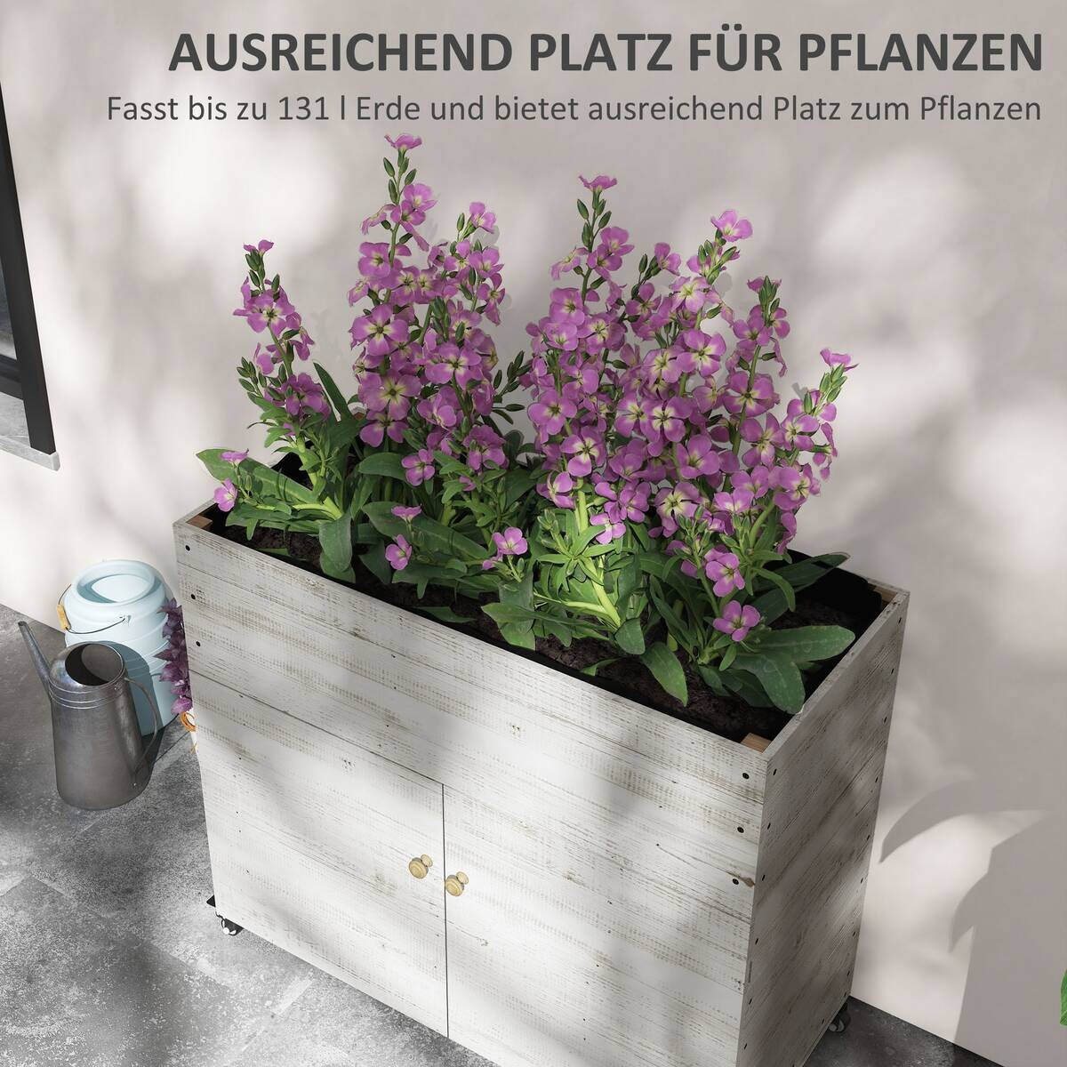 Outsunny Hochbeet weiß Holz B/H/L: ca. 50x110x95 cm
