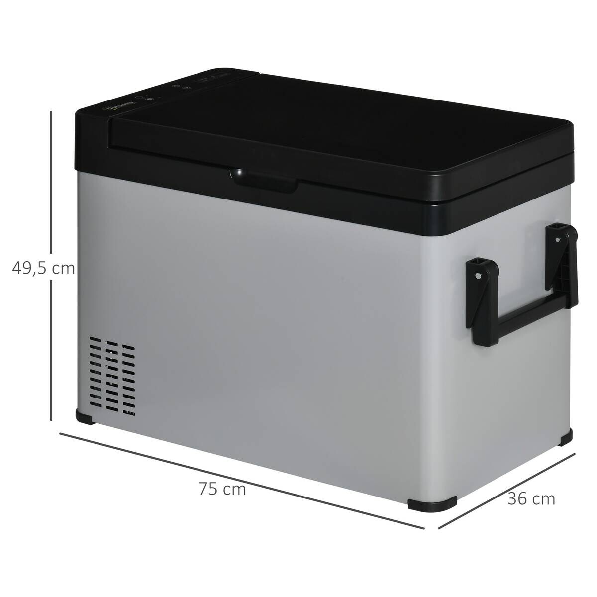Outsunny Kühlbox schwarz grau Glas Polypropylen Edelstahl B/H/L: ca. 36x75x49,5 cm