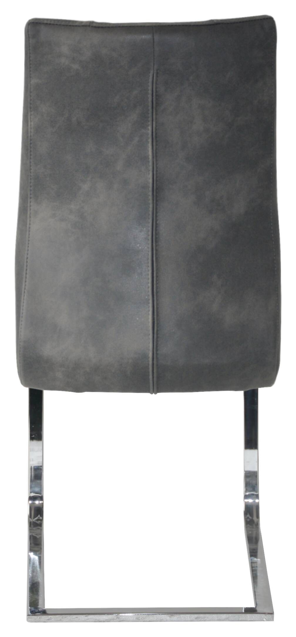 Schwingstuhl MARLEN-XXL 2er-Set anthrazit Vintage Chrom Stoff Metall B/H/T: ca. 72x96x80 cm