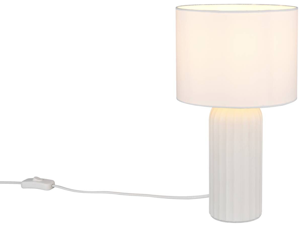 Reality Tischleuchte Blaire weiß Keramik Stoff B/L: ca. 20x36 cm