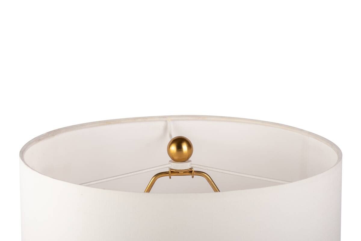 Kayoom Stehlampe weiß gold Baumwolle Eisen Marmor B/H/L: ca. 30,5x127x30,5 cm E27 1 Brennstellen