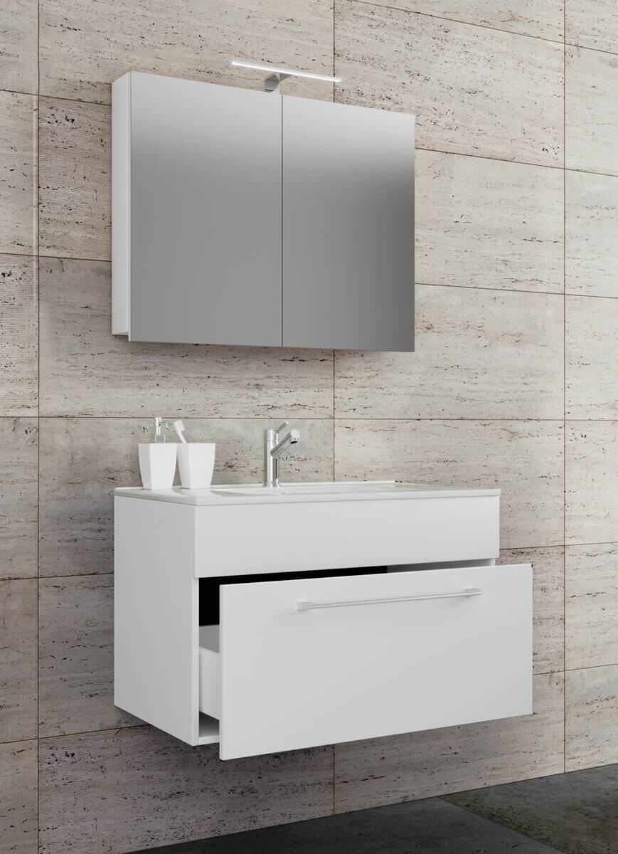 Waschplatz 3tlg-Badinos weiß B/H/T: ca. 80x50x46 cm