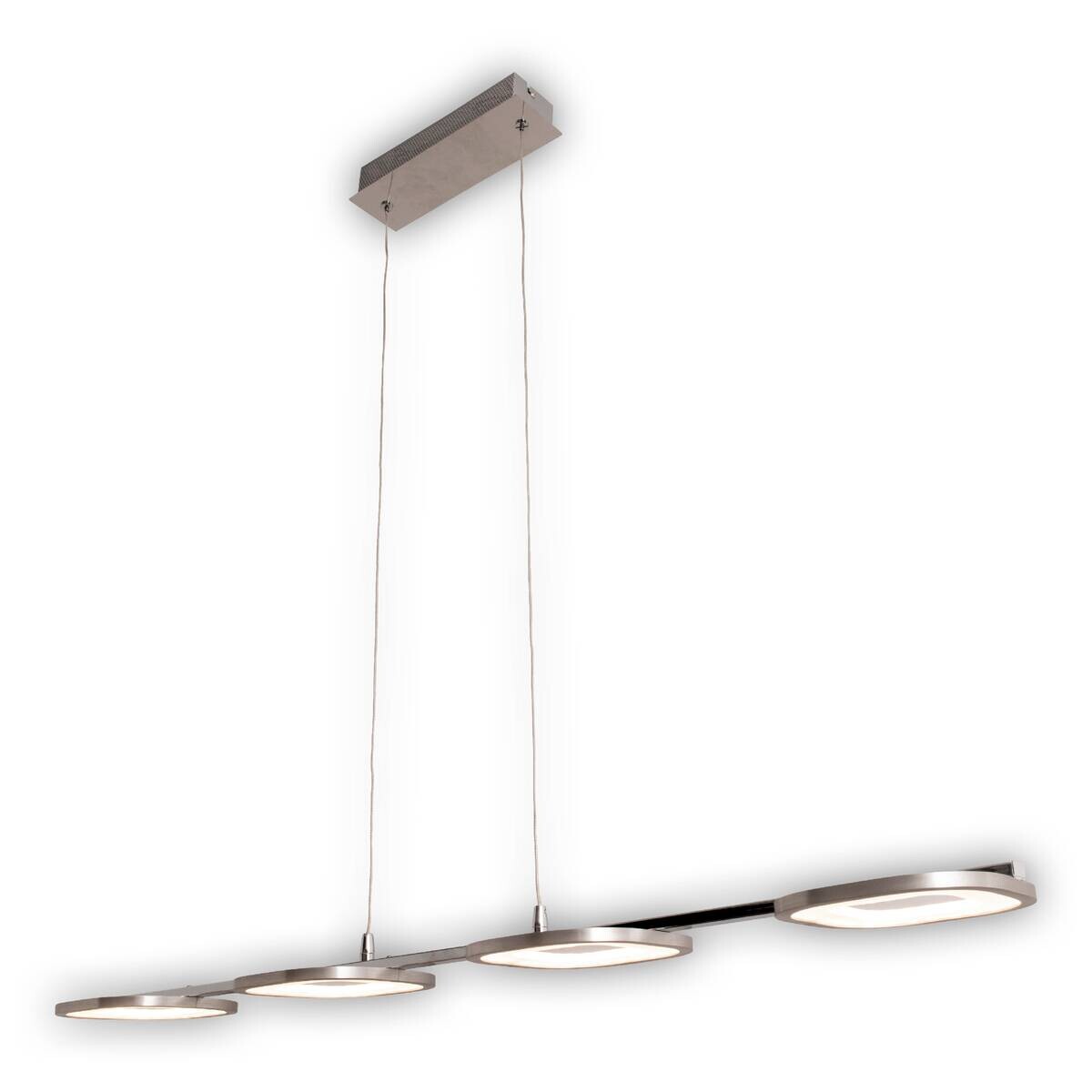 Näve Leuchten Pendelleuchte 7070342 stahlfarbig Kunststoff Metall B/H/T: ca. 16x150x100 cm null 4 Brennstellen