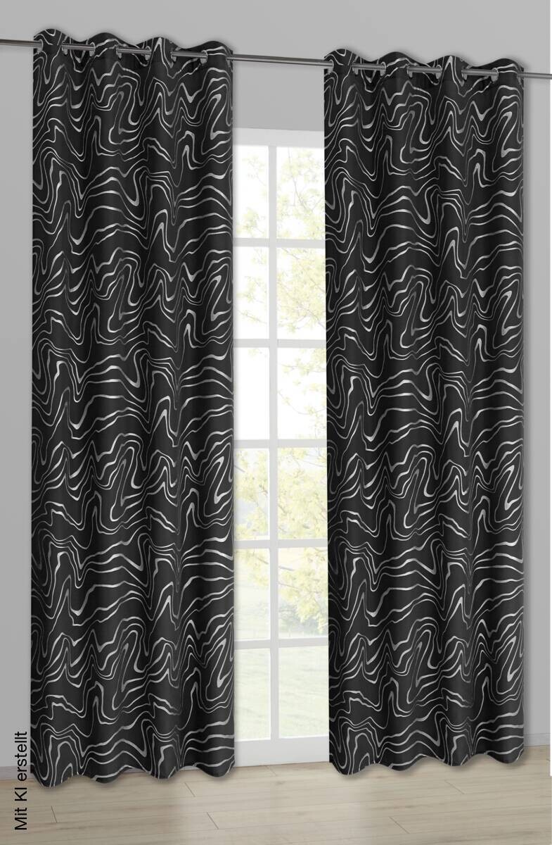 POCOline Ösenvorhang Samoa schwarz 100% Polyester B/L: ca. 135x245 cm