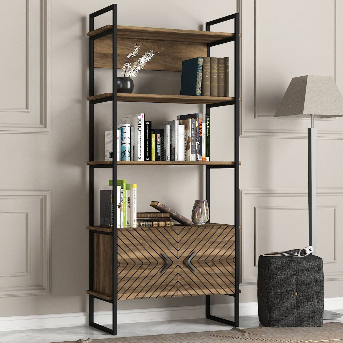 Regal Scala walnuss Nachbildung B/H/T: ca. 90x180x35 cm