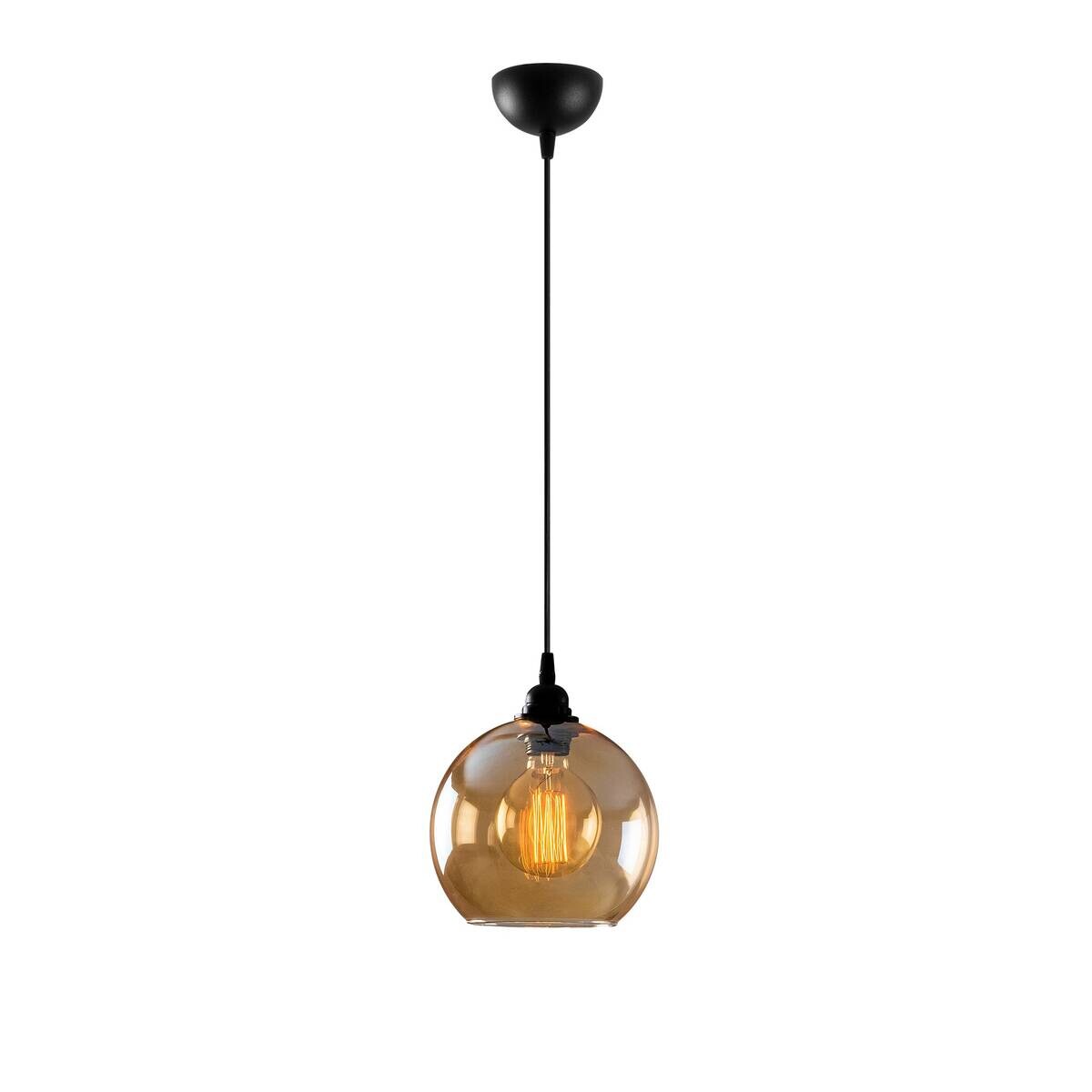 Opviq Pendelleuchte gold schwarz Glas B/H/T/L/D: ca. 20x116x20x20x20 cm E27 1 Brennstellen