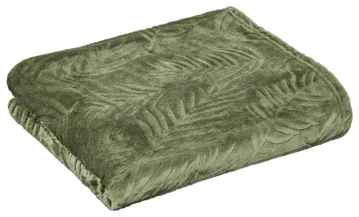 Flanelldecke Afrika grün Polyester B/L: ca. 140x200 cm