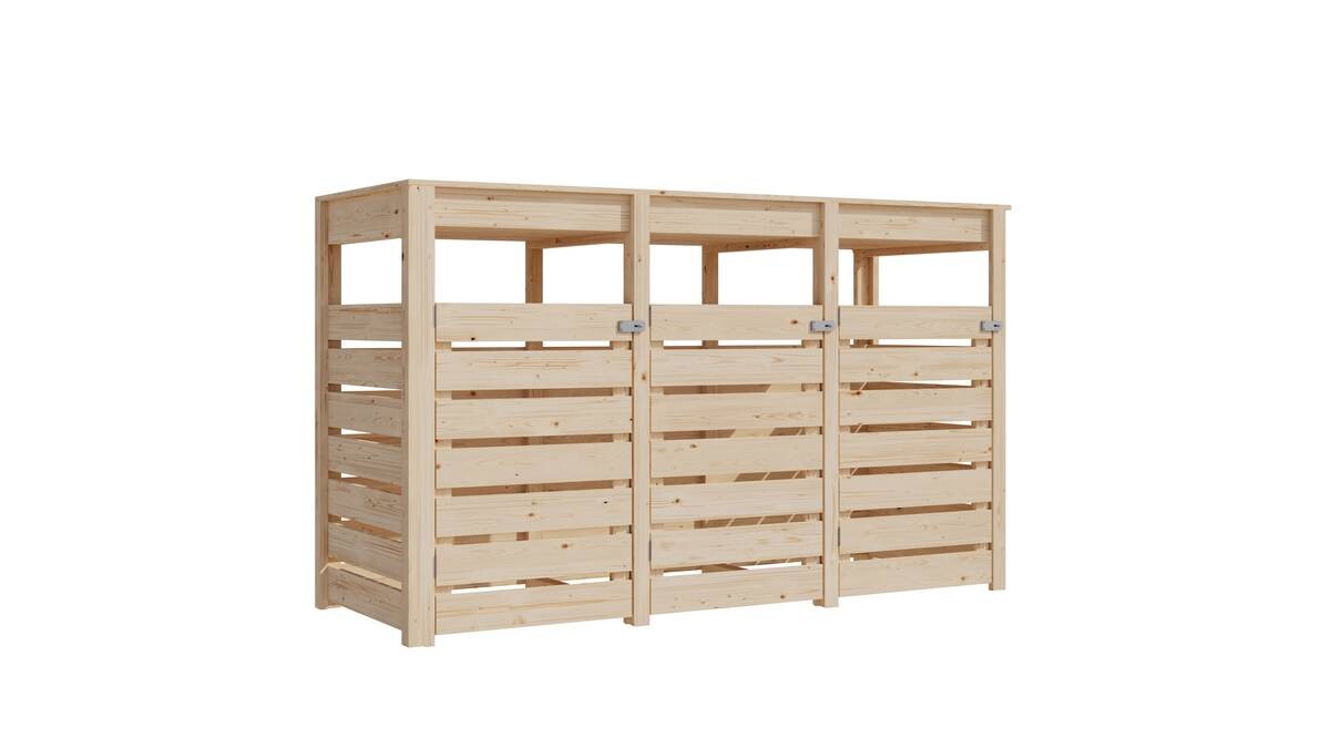 Karibu Mülltonnenbox Jerry 2 natur B/H/T: ca. 238x143x88 cm