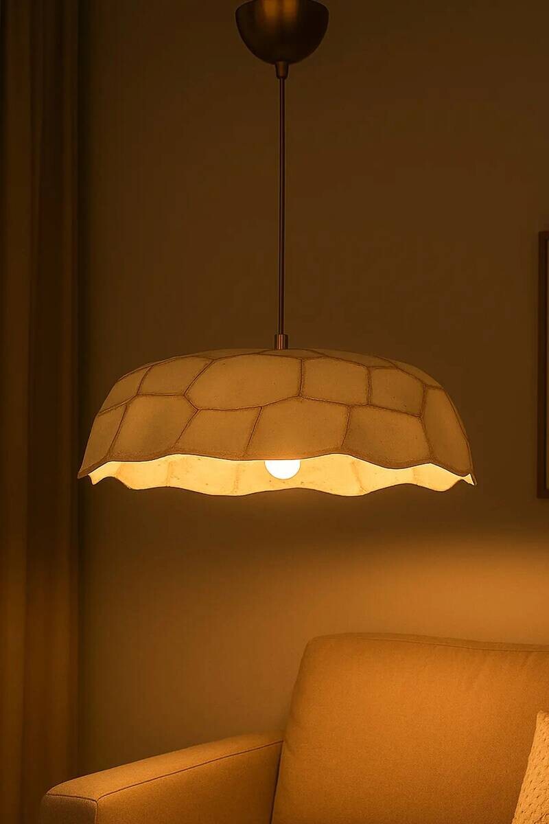 Opviq Pendelleuchte beige gold Beton Metall B/H/T/L/D: ca. 37x65x37x37x37 cm E27 1 Brennstellen