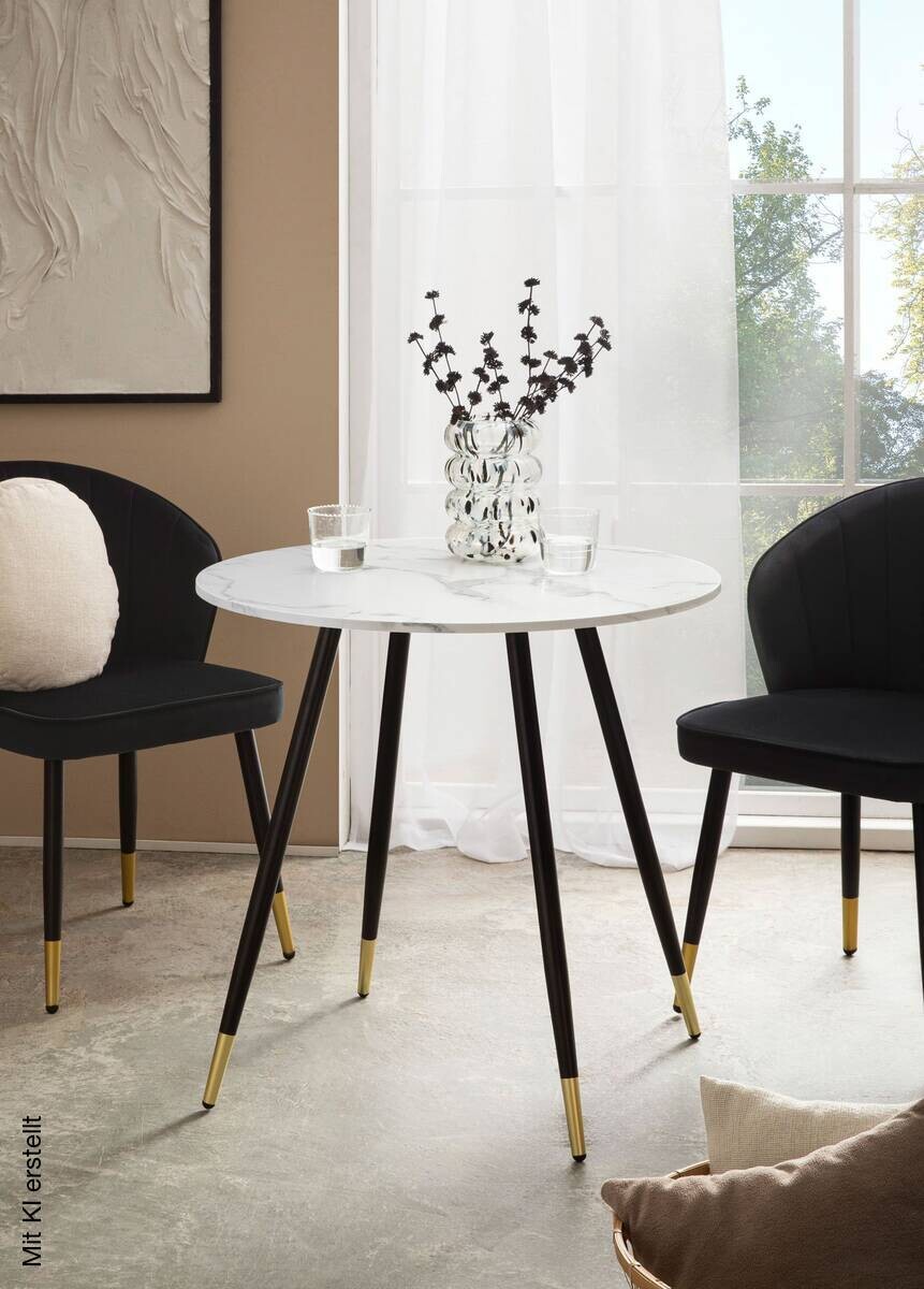 Esstisch weiß Marmor Optik H/D: ca. 76x75 cm