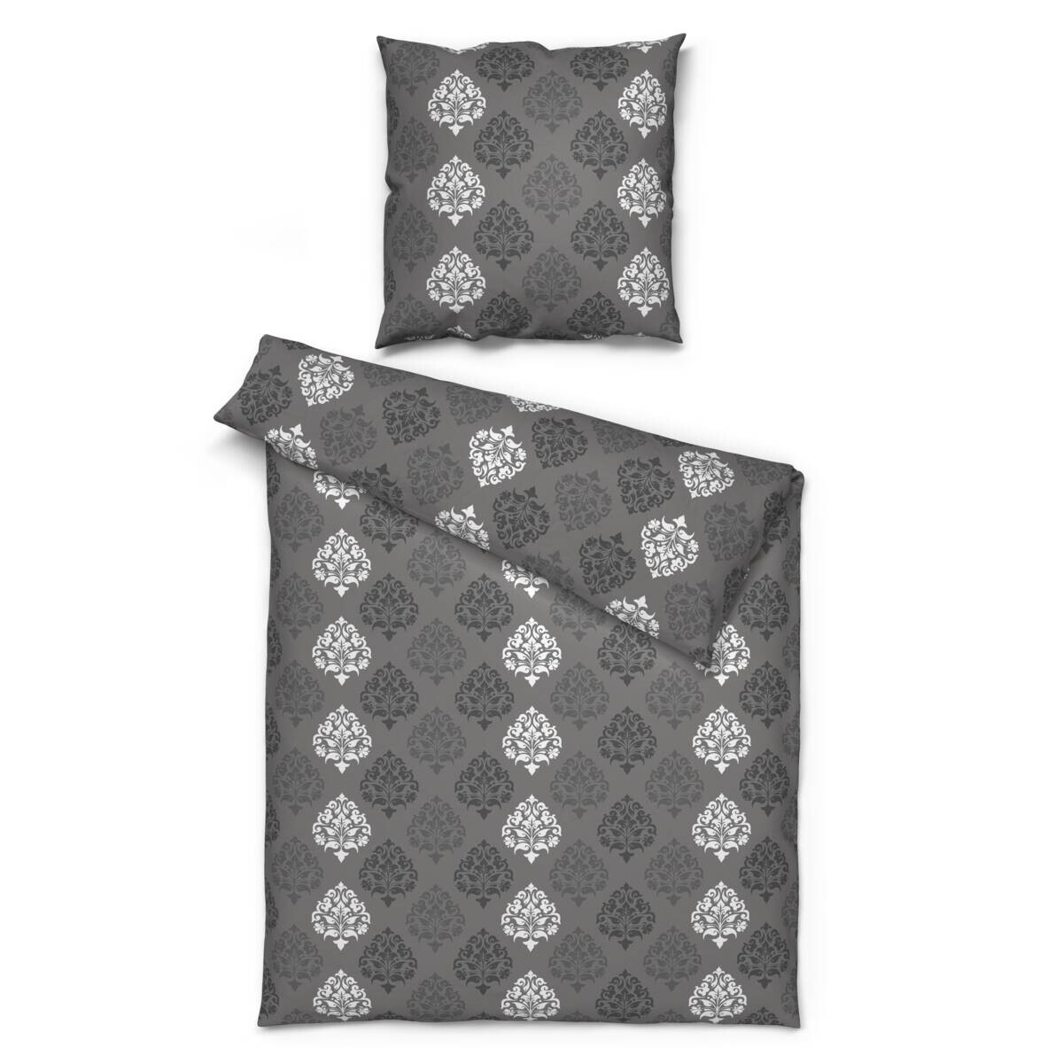 Microfaser Bettwäsche anthrazit 100% Polyester B/L: ca. 135x200 cm