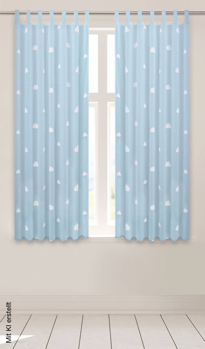 POCOline Kombivorhang Clouds blau 100% Polyester B/L: ca. 140x175 cm