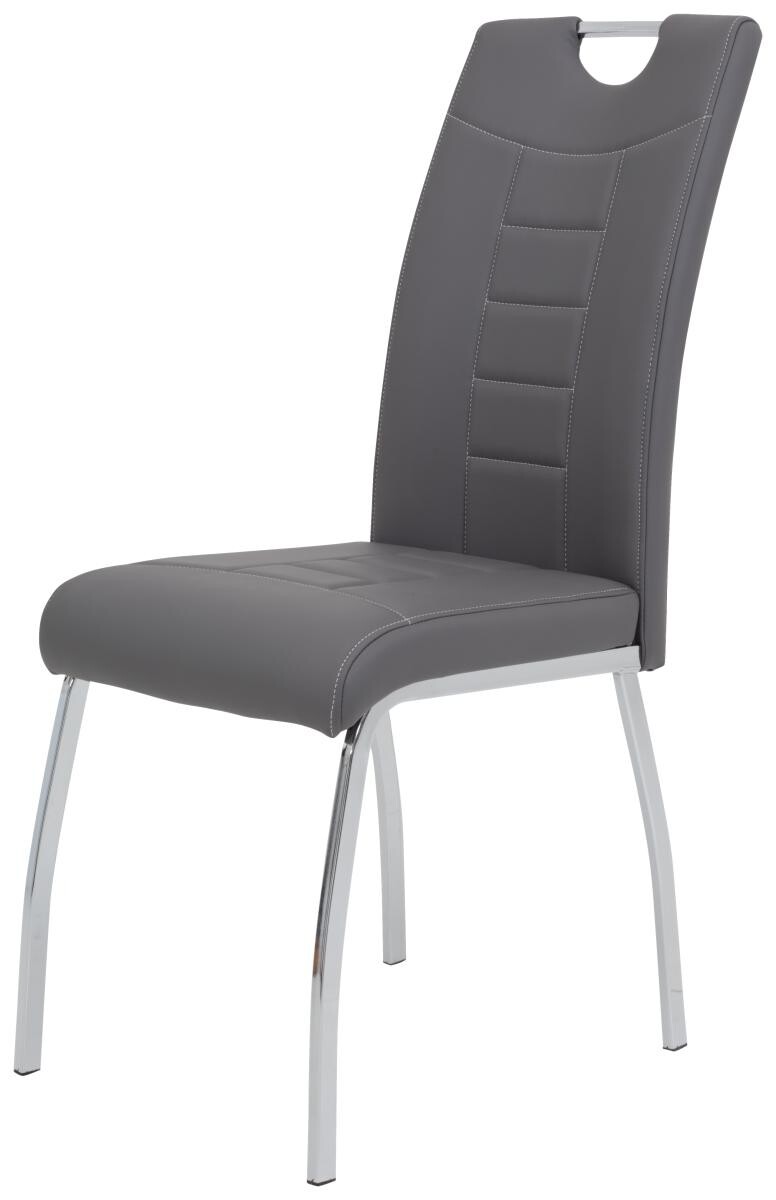 Stuhl Andrea 4er Set grau Kunstleder B/H/T: ca. 43x100x64 cm