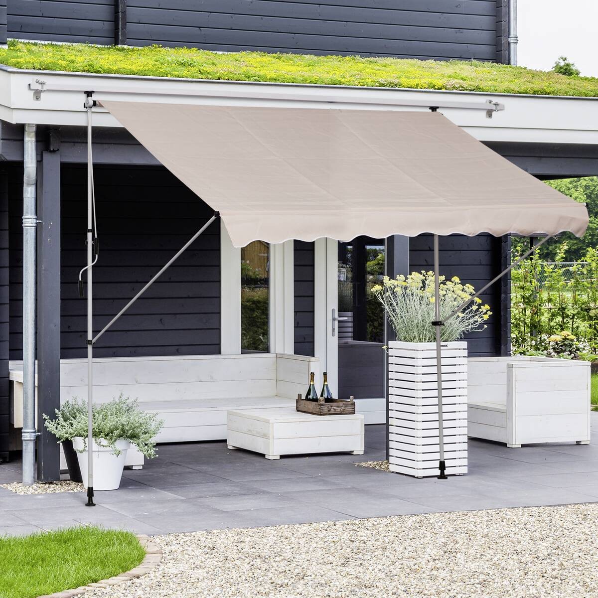Outsunny Klemm-Markise beige B/H/L: ca. 300x280x150 cm