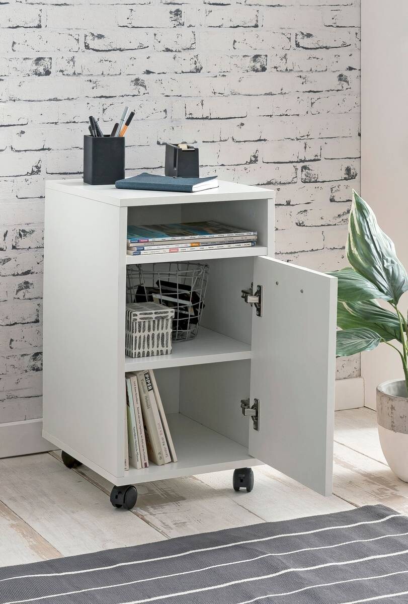Rollcontainer weiß Spanplatte B/H/T: ca. 33x60x38 cm