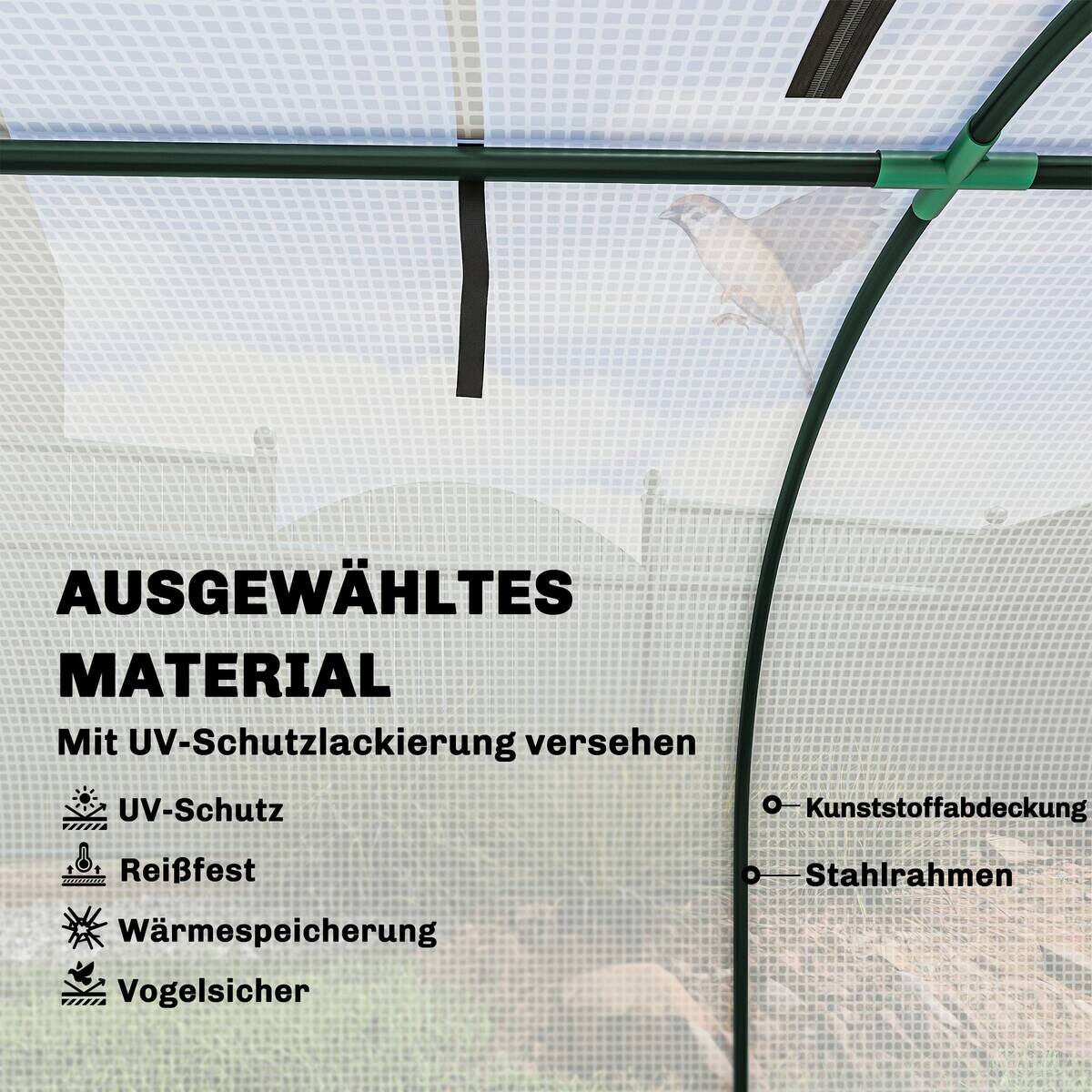 Outsunny Gewächshaus B/H/T/L: ca. 100x80x100x295 cm weiß