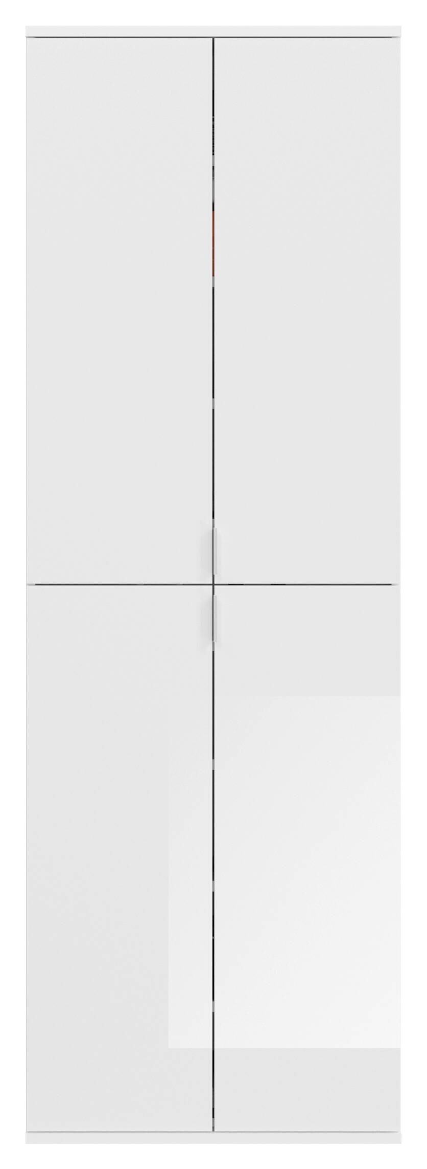 Garderobe PROJEKT Eiche Artisan Nachbildung weiß Hochglanz Spiegel B/H/T: ca. 213x193x34 cm