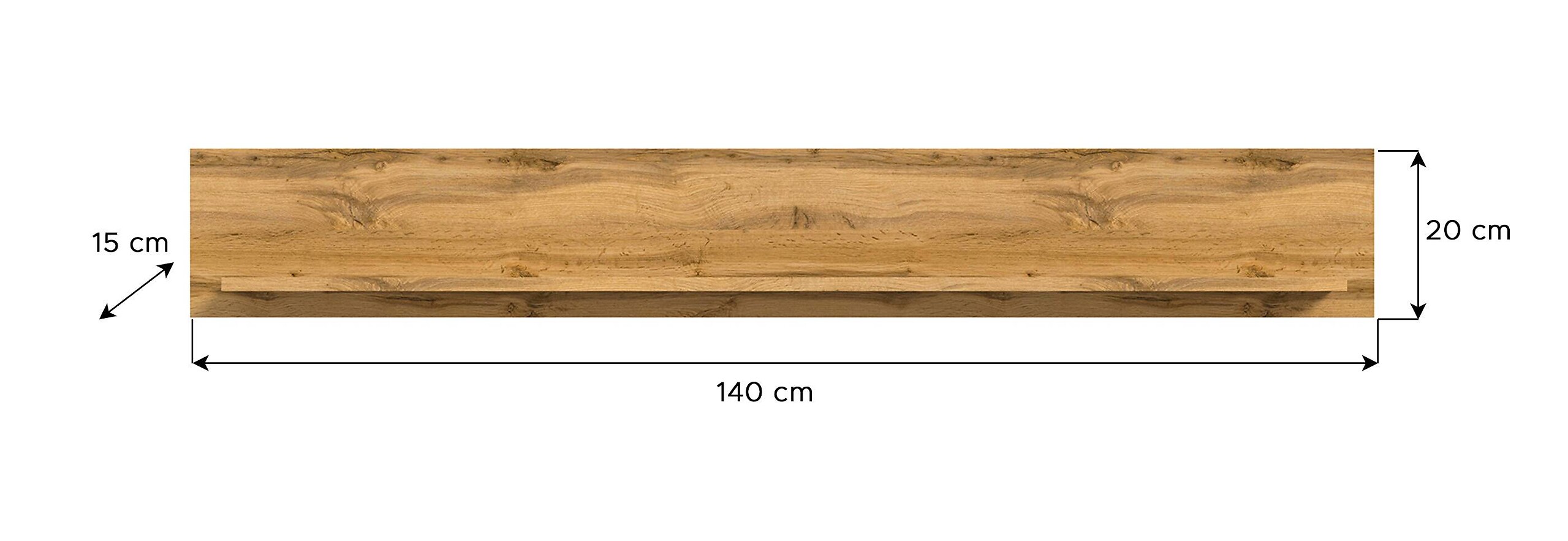 Wandboard Jam Eiche Wotan Nachbildung weiß B/H/T: ca. 140x20x15 cm