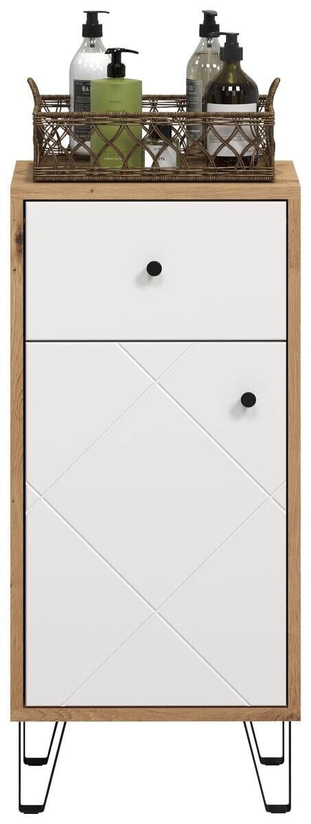 Stauraumelement Touch Eiche Artisan Nachbildung weiß matt B/H/T: ca. 36x79x29 cm