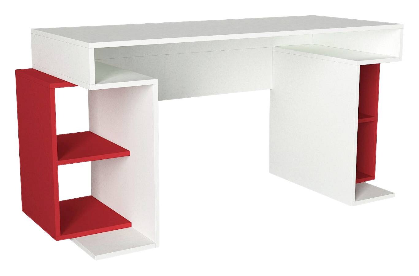Schreibtisch Monument weiß rot B/H/T: ca. 140x75x75 cm