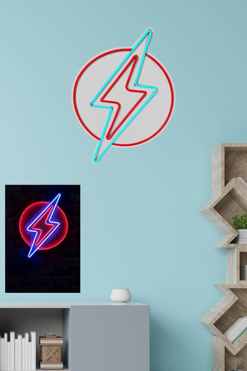 Opviq LED-Wandleuchte blau rot PVC B/H/T/L: ca. 29x40x2x29 cm