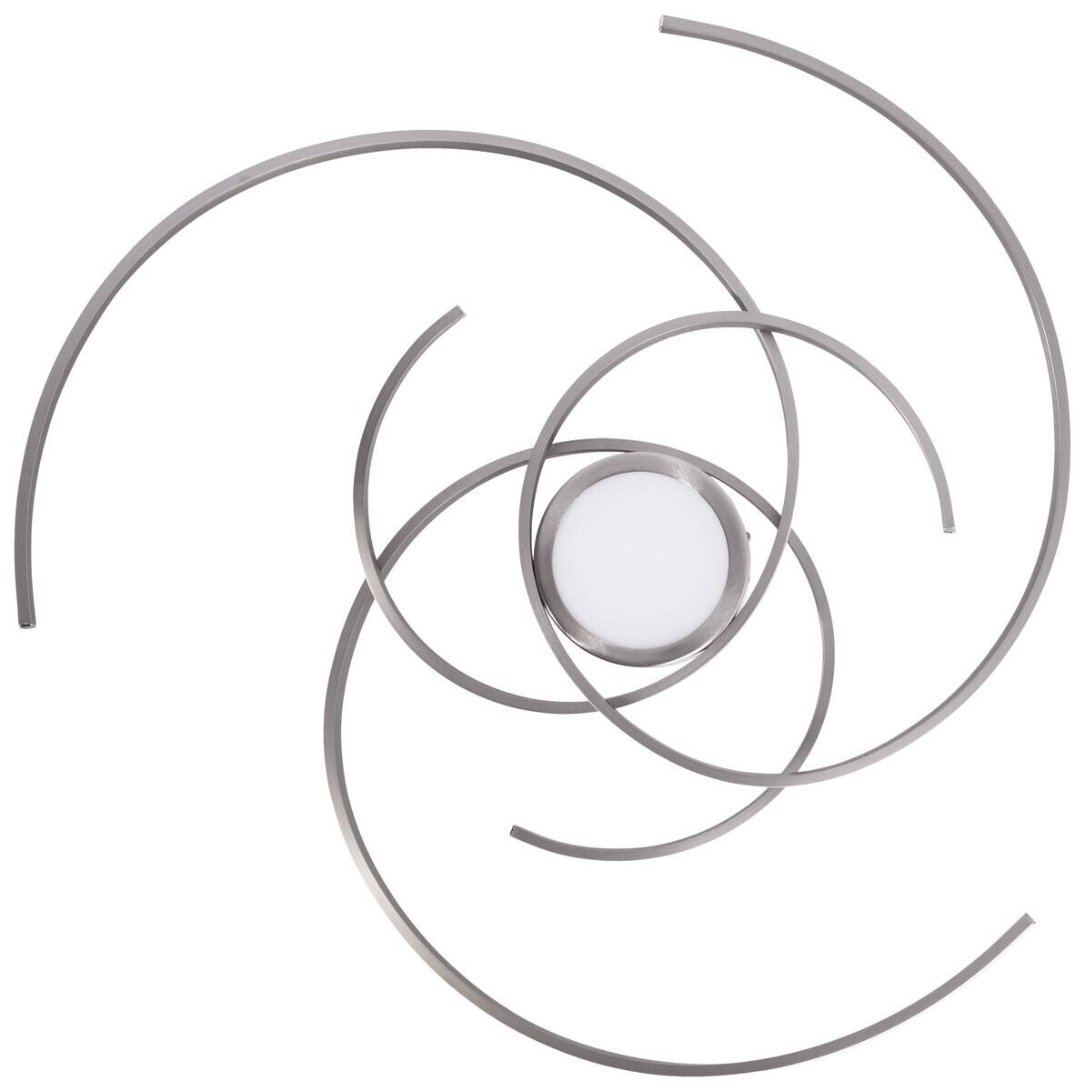 Näve Leuchten Deckenleuchte 1395750 stahlfarbig Metall Kunststoff B/H/T: ca. 75x6x75 cm null 4 Brennstellen