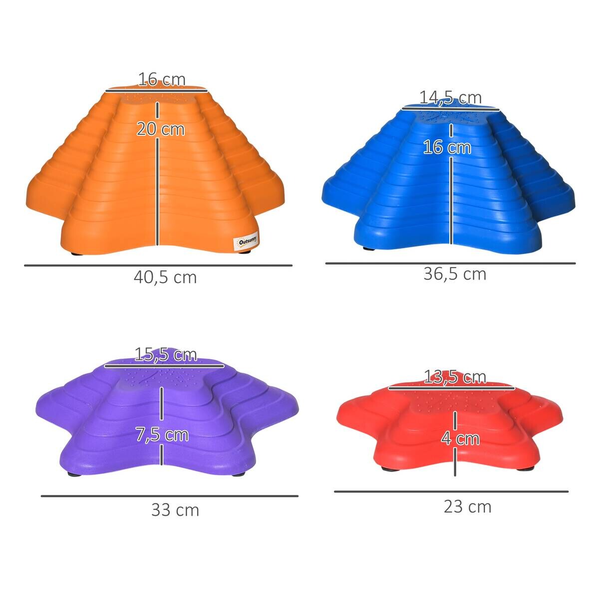 Outsunny Kinder Balanciersteine 11-tlg. B/H/L: ca. 40,5x40,5x20 cm