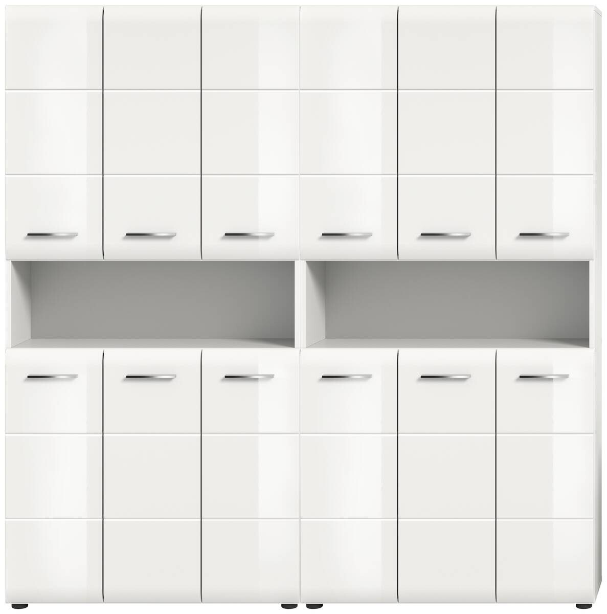 Badezimmer-Set Ice weiß weiß Hochglanz B/H/T: ca. 180x185x30 cm