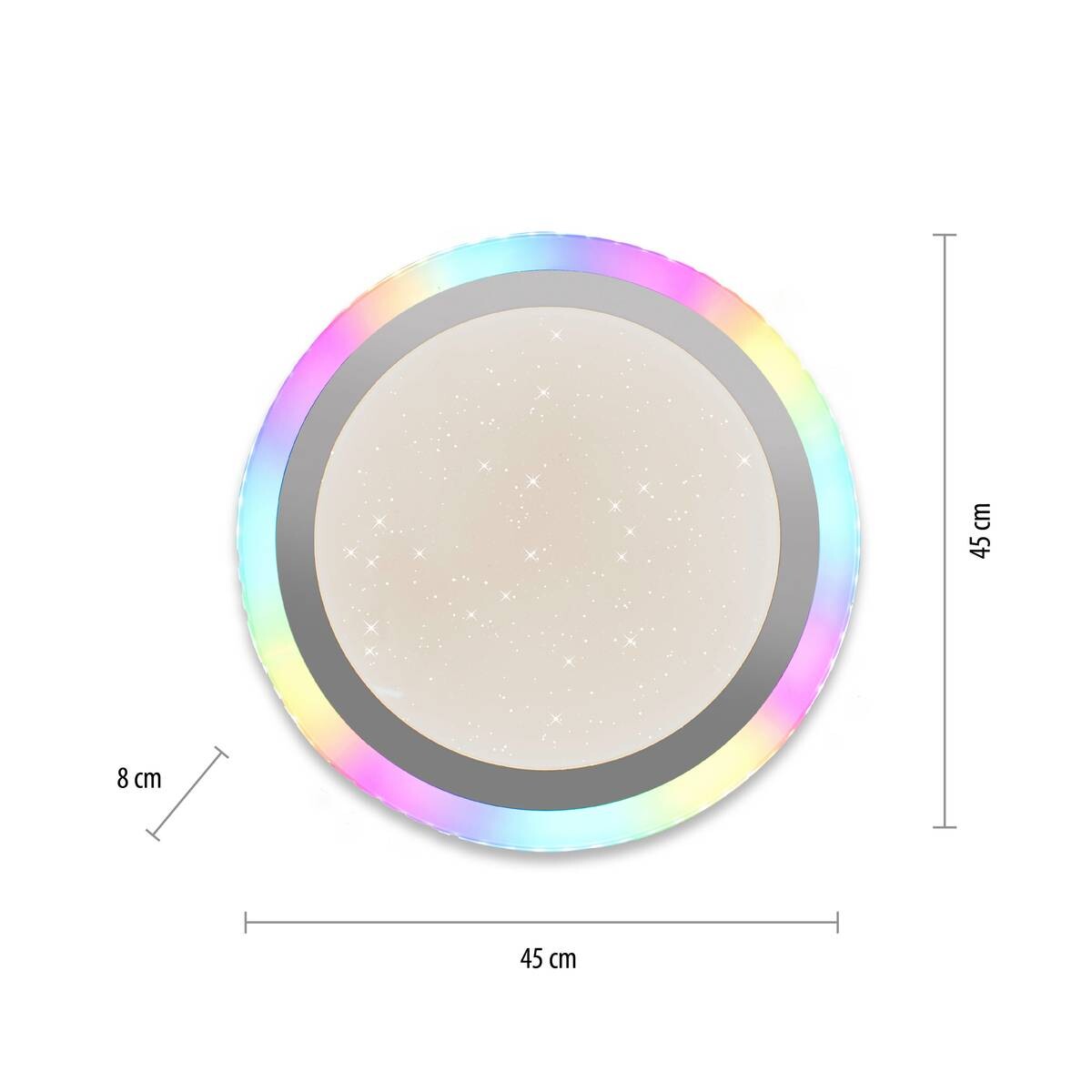 Just Light LED-Deckenleuchte Cyba klar silber Kunststoff Metall H/D: ca. 8x45 cm 2 Brennstellen